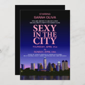 Invitation Austin Texas Skyline Bachelorte (Devant / Derrière)