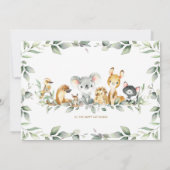 Invitation Australian Animals Greenery Books for Baby Card (Dos)