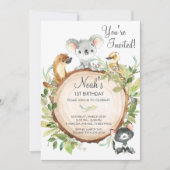 Invitation Australian Animaux mignonette Koala 1er anniversai (Devant)