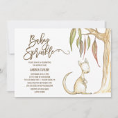 Invitation Australian Kangaroo & Joey Neutral Baby Sprinkl (Devant)