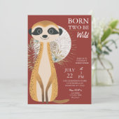 Invitation Australian Safari Né Two Be Wild Birthday (Debout devant)