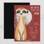 Invitation Australian Safari Né Two Be Wild Birthday (Devant / Derrière)