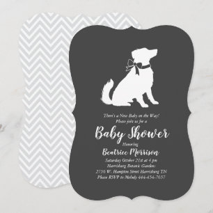 Invitation Australian Shepherd Baby shower genre neutre