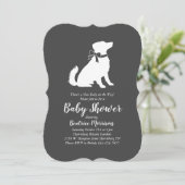 Invitation Australian Shepherd Baby shower genre neutre (Debout devant)