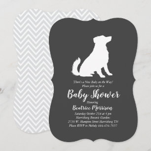 Invitation Australian Shepherd Baby shower genre neutre