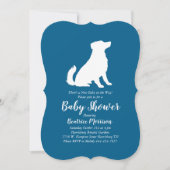 Invitation Australian Shepherd Chien Baby shower Blue Boy (Devant)