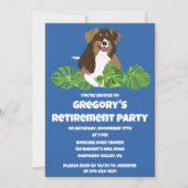 Invitation Australian Shepherd Tropical Feuille Party (Devant)