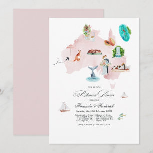 Invitation Australie Destination Déjeuner de répétition
