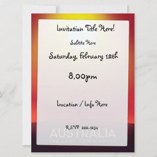 Invitation Australie "The land down under" tirage de vacances