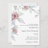 Invitation Australien Tropical Floral Dusty Blue Mariage (Devant)