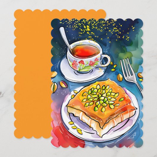 Invitation Authentic Kunafa Nablus Dessert (Devant / Derrière)