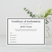 Invitation Authenticité du certificat pour le Modèle de la ph (Debout devant)