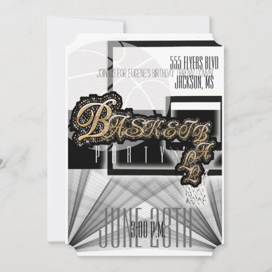 Invitation authentique de partie de basket-ball - (Devant)