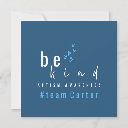 Invitation autism awareness be kind blue #team name custom  (Devant)