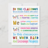 Invitation Autisme Enseignant Règles de classe Mini Imprimer (Devant)