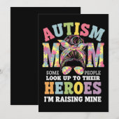 Invitation Autisme Maman Élever Héros Messy Bun Autistique (Devant / Derrière)