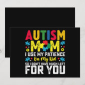 Invitation Autisme Maman utilise ma patience sur ma conscienc (Devant / Derrière)