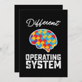 Invitation Autisme Système d'exploitation différent Neurodive (Devant / Derrière)