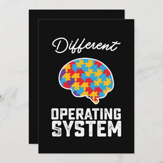 Invitation Autisme Système d'exploitation différent Neurodive (Devant / Derrière)