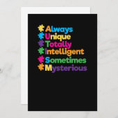 Invitation Autisme totalement intelligent et toujours unique (Devant / Derrière)