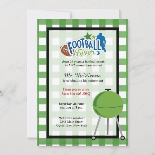 Invitation Autocar de football (Devant)