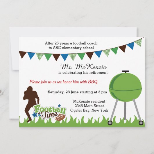 Invitation Autocar de football (Devant)