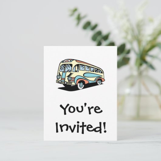 Invitation autocar retro (Debout devant)