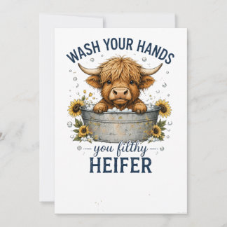 Invitation Autocollant de bain moussant de vache des Highland