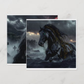 Invitation Autocollant de cheval de dark fantasy – Storm Stal (Devant / Derrière)