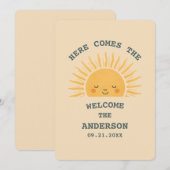 Invitation Autocollant personnalisable pour Baby Shower Rétro (Devant / Derrière)