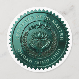 Invitation Autocollant personnalisé DIY 3D Reiki Master Green
