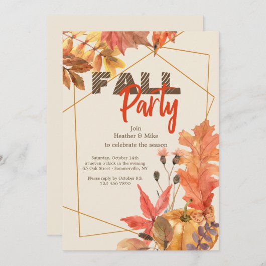 Invitation Automnale Fabuleuse (Devant / Derrière)