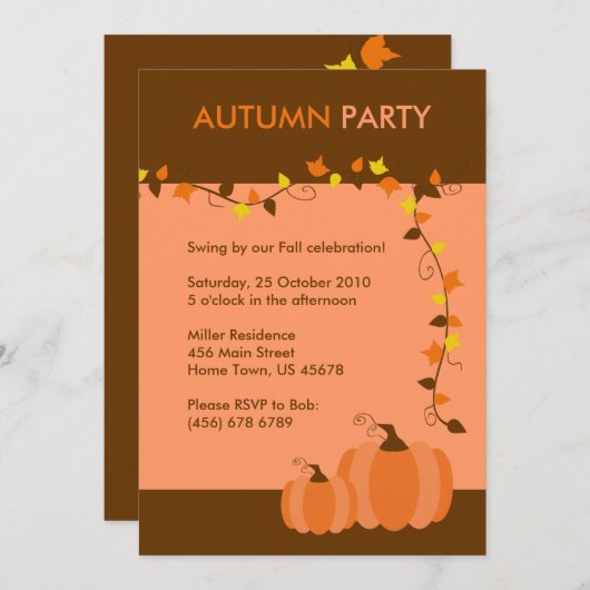 Invitation Automne (Devant / Derrière)