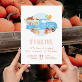 Invitation Automne 1er anniversaire Citrouille Camion bleu