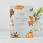 Invitation Automne 1ère fête d'anniversaire Simple Rustique C (Debout devant)