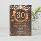 Invitation Automne 30e anniversaire bois rustique Thanksgivin (Debout devant)