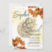 Invitation Automne à l'aquarelle marron  (Devant)