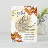 Invitation Automne à l'aquarelle marron (Debout devant)