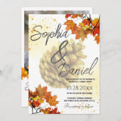 Invitation Automne à l'aquarelle marron (Devant / Derrière)
