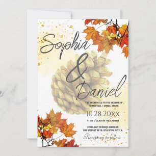 Invitation Automne à l'aquarelle marron
