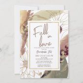 Invitation Automne Abstrait Floral Fête des mariées automne (Devant)