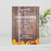 Invitation Automne Accueil Cocktail Fête Élégant Bois (Debout devant)