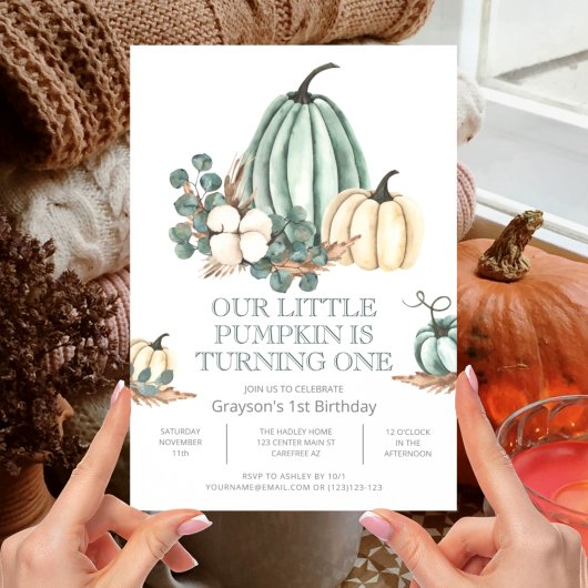 Invitation Automne Agritourisme Citrouille 1er anniversaire