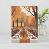 Invitation automne amoureux automne répétition dîner invitati (Debout devant)