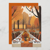 Invitation automne amoureux automne répétition dîner invitati (Devant / Derrière)