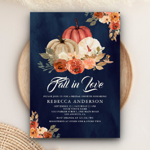 Invitation Automne Amoureux Citrouille en Terracotta Mariage