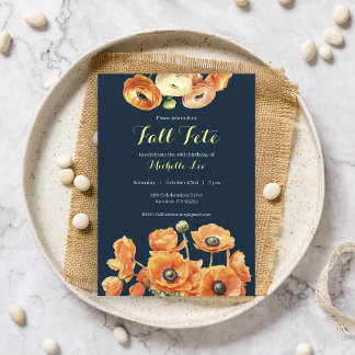 Invitation Automne Anniversaire Fête Automne Fete Orange Blos