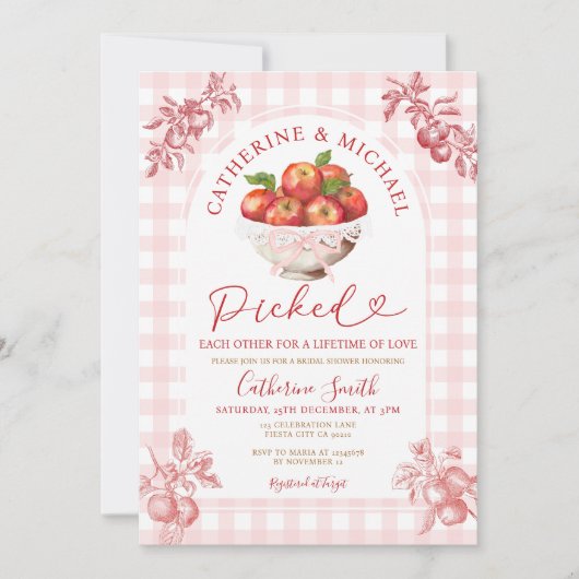 Invitation Automne Apple Orchard Fête des mariées S'Est Prise (Devant)