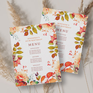 Invitation Automne Aquarelle d'automne Floral 50e Anniversair