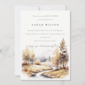 Invitation Automne Aquarelle Fête des mariées Paysage (Devant)